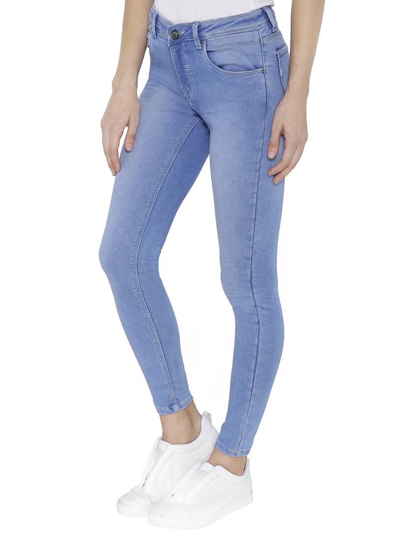 solid blue denim jeans - 15075804 - Standard Image - 1