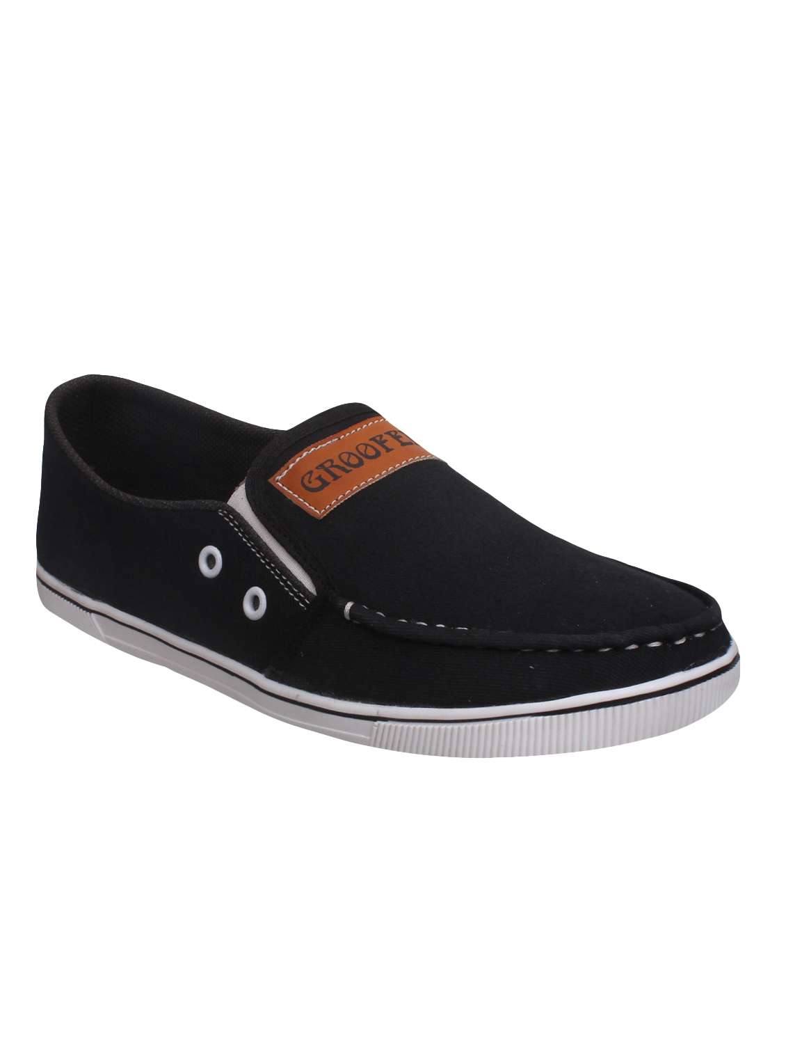 black canvas casual slipon