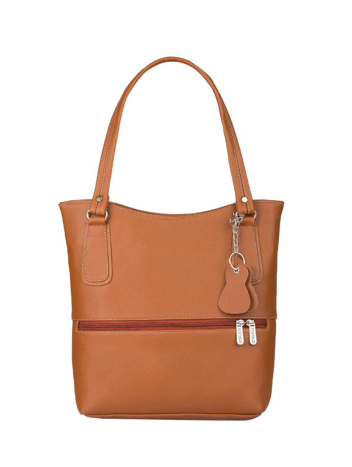 tan leatherette  regular handbag