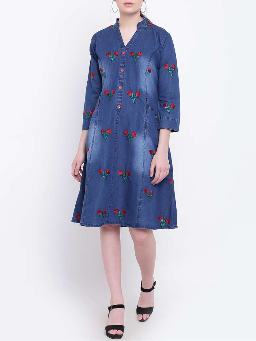blue denim dress