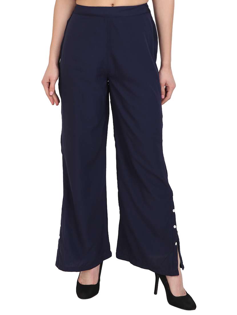 navy blue crepe palazzo