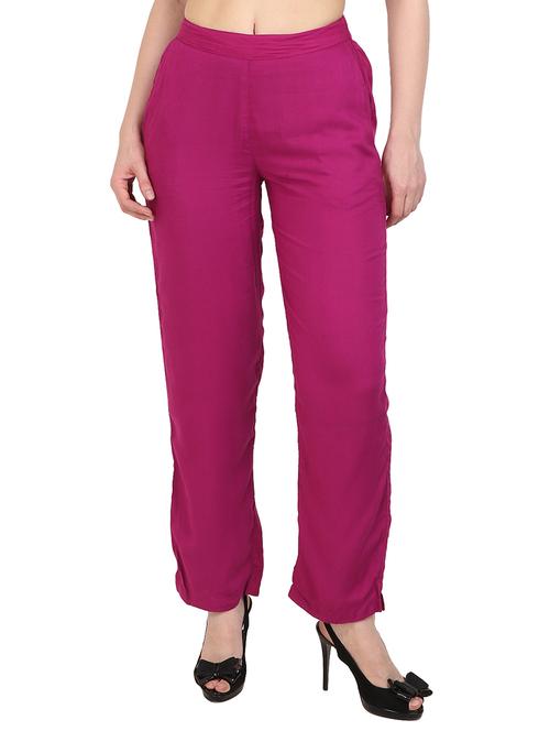 purple rayon palazzos - 15083542 - Standard Image - 0