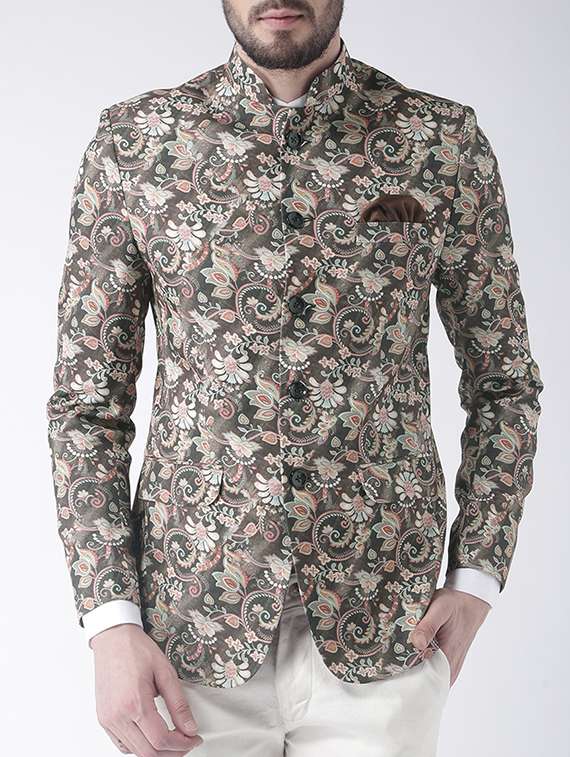 multi colored polyester casual blazer