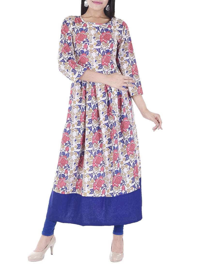 white cotton flared kurta