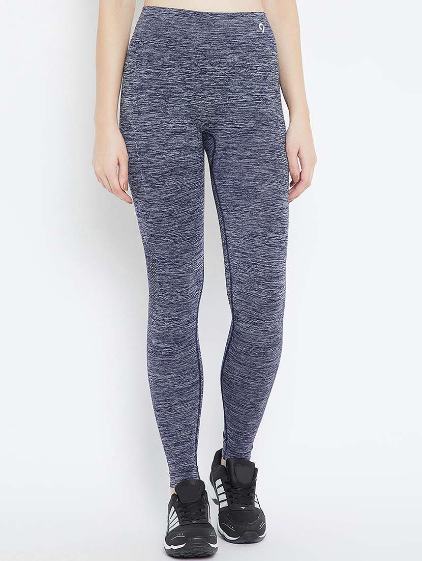 high rise melange track pant