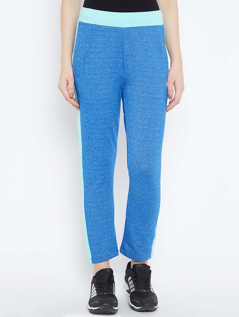 blue solid track pant