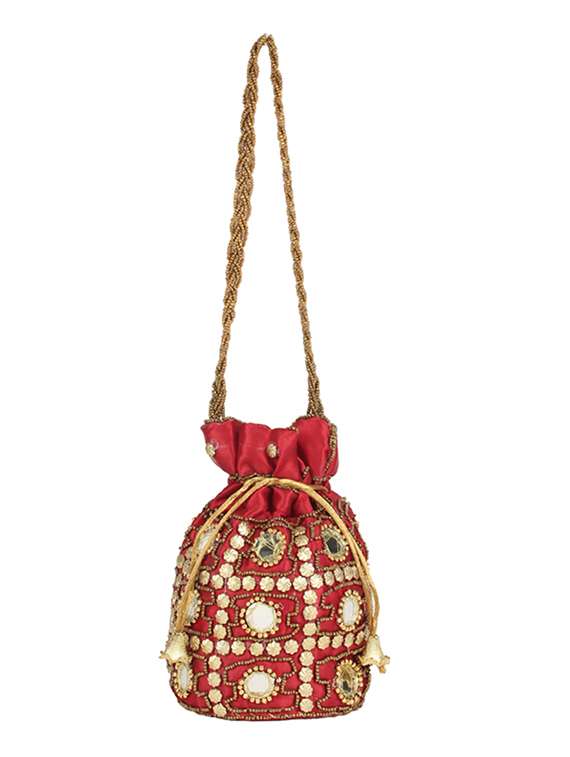 pink cotton polyester blend regular potli