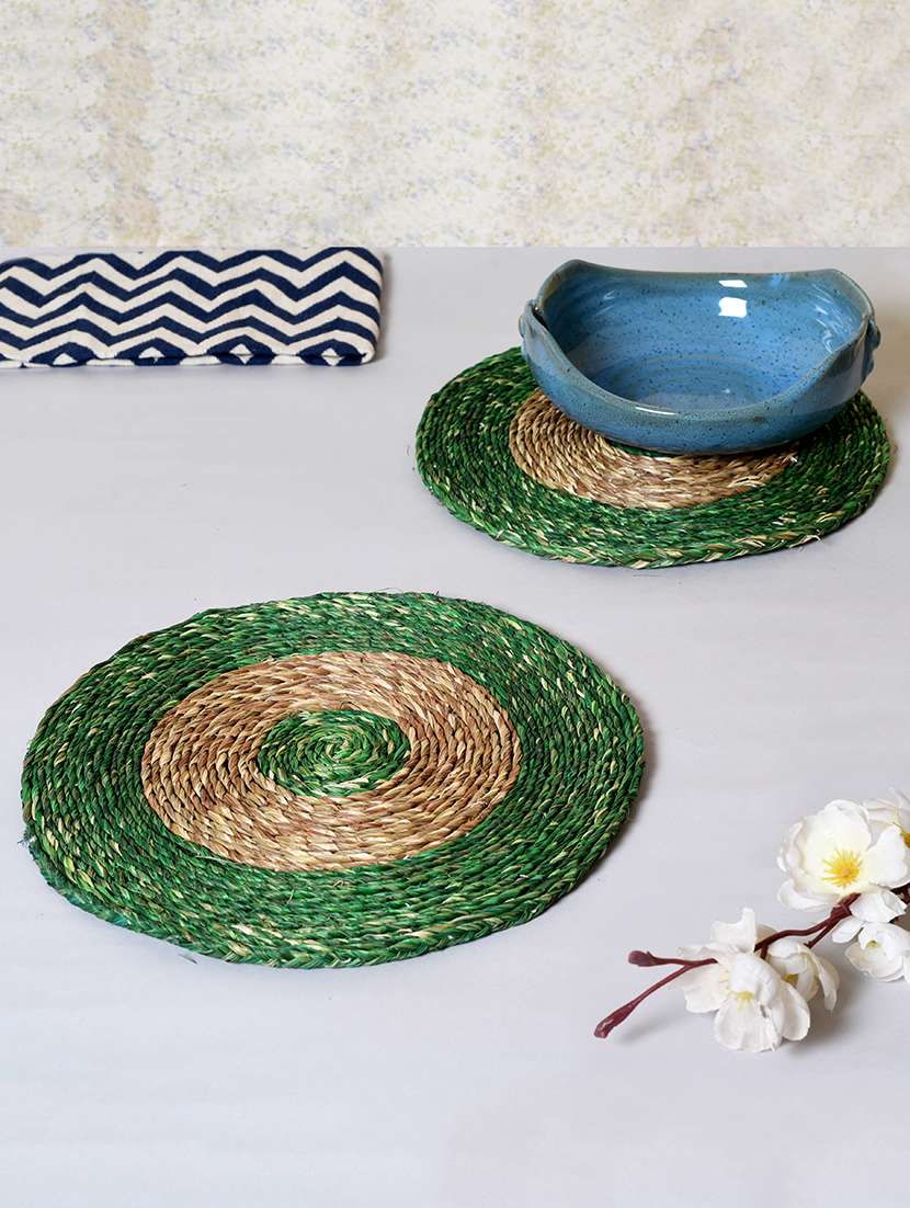 circular green & brown dish coaster set(set of 2) - 15086662 -  Zoom Image - 0