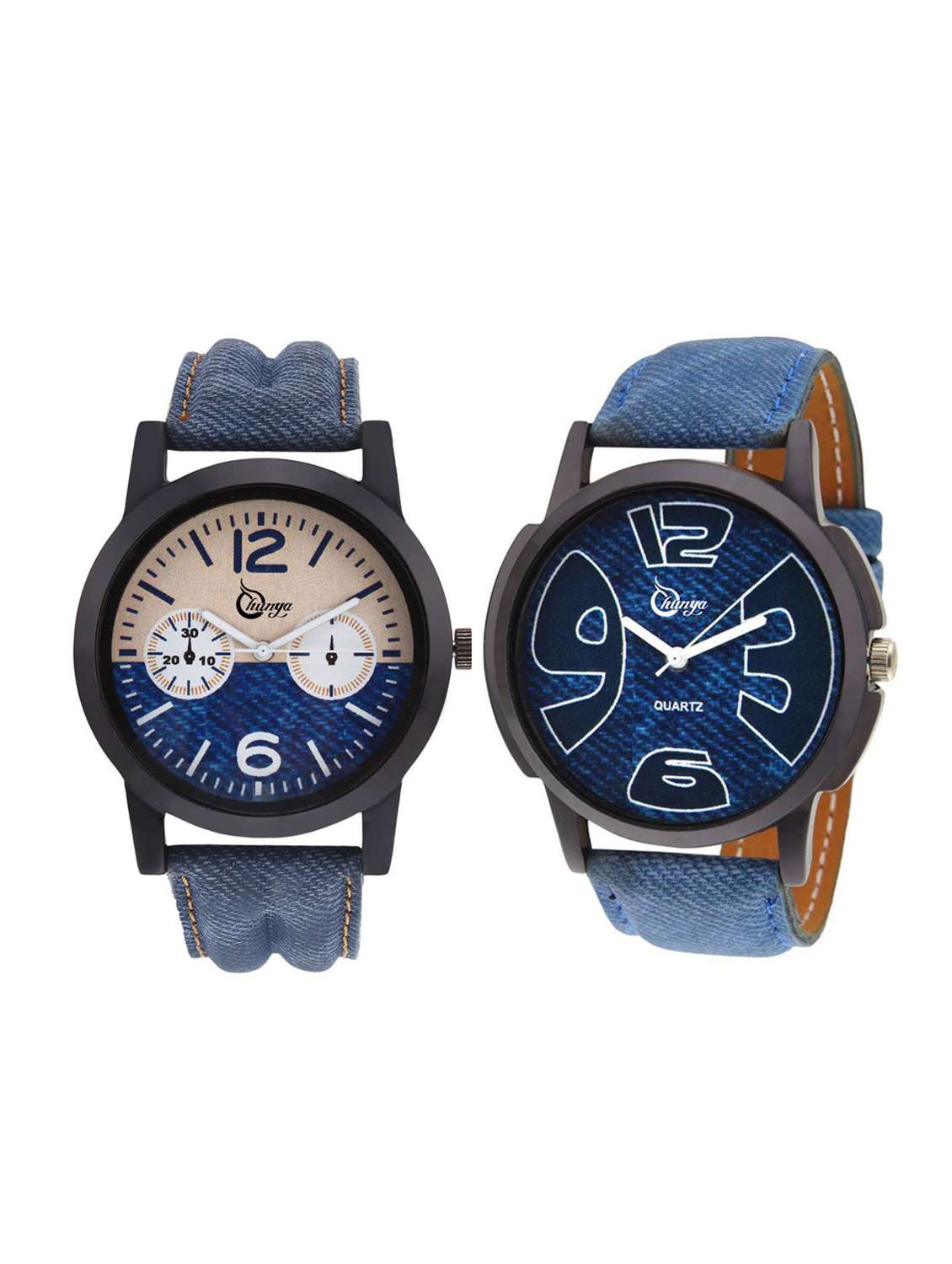 shunya sf104106 blue and blue stylish strap wrist watch combo for men's and boy's