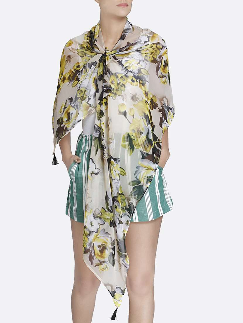 white georgette scarf