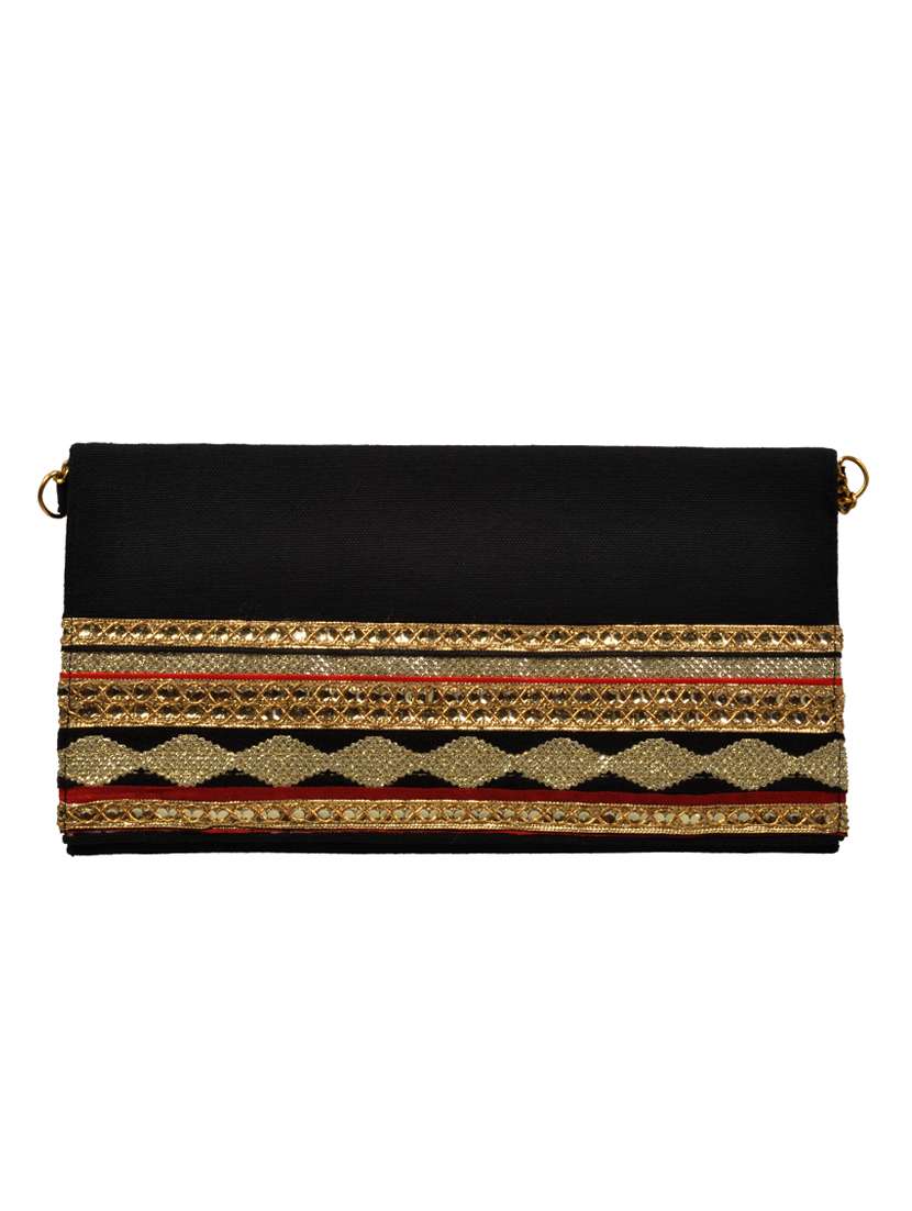 gold canvas regular clutch