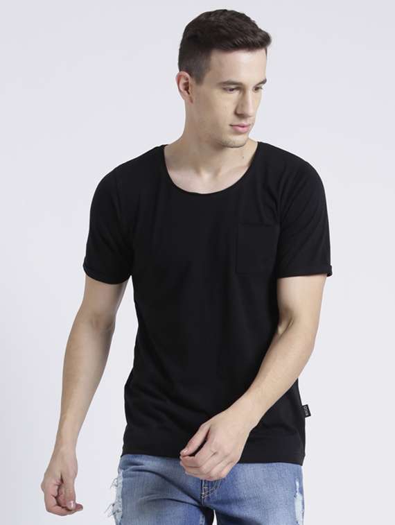 black cotton pocket t-shirt