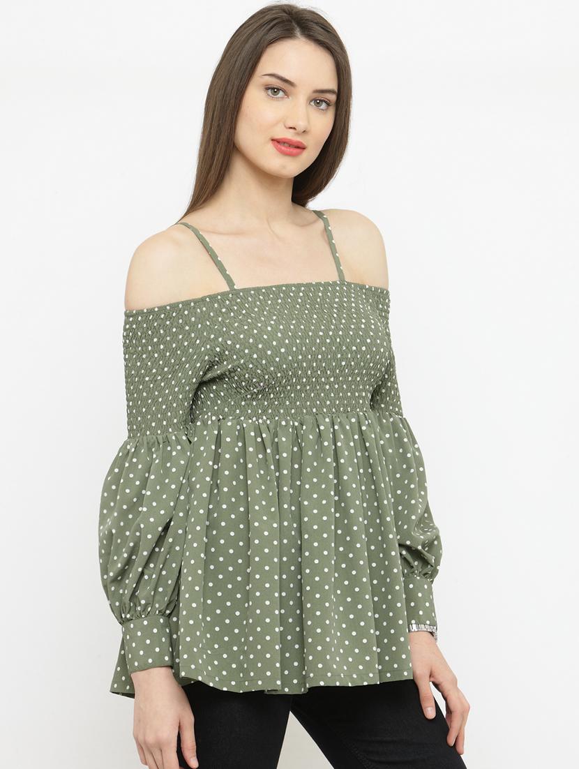 grey polka dot cotton top - 15093467 - Standard Image - 1