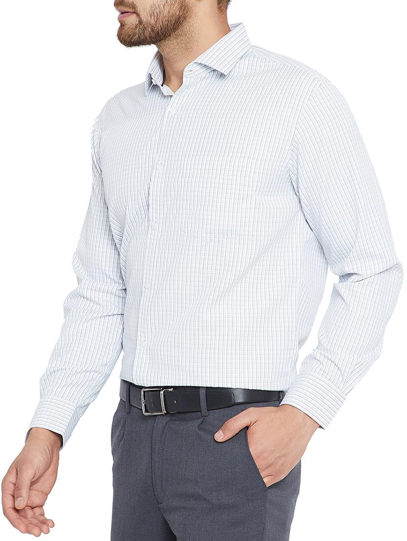 grey cotton formal shirt - 15102856 - Standard Image - 1