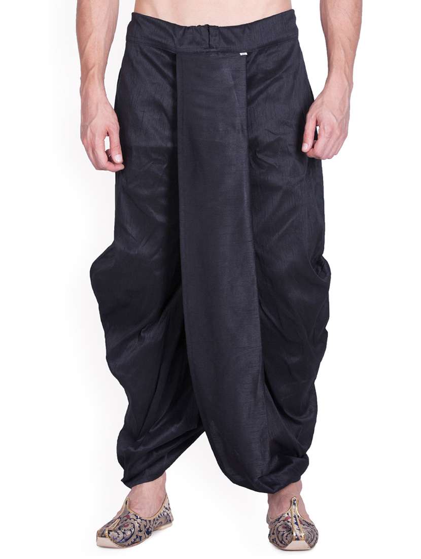 black silk blend dhoti