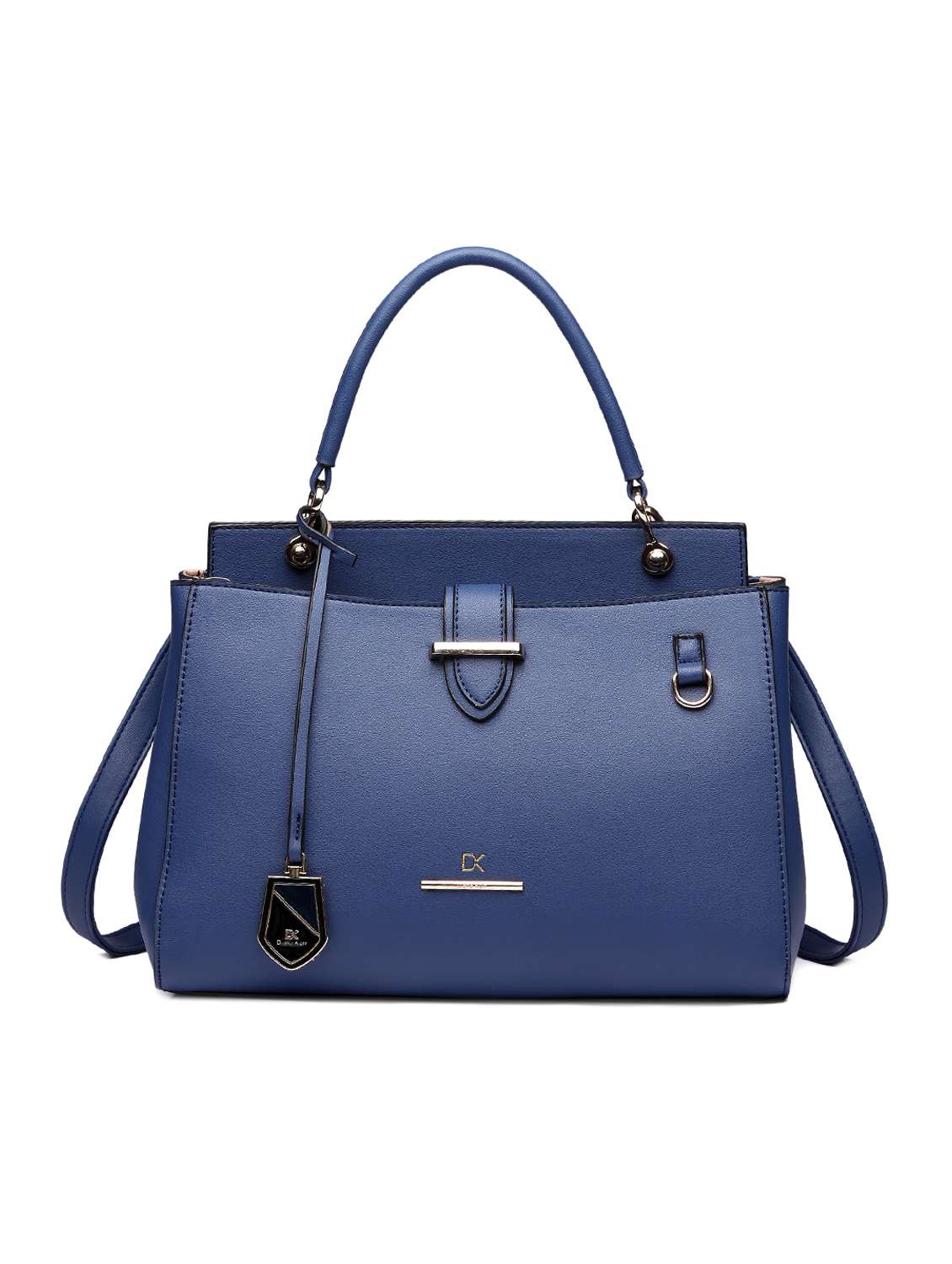 blue leatherette  regular handbag