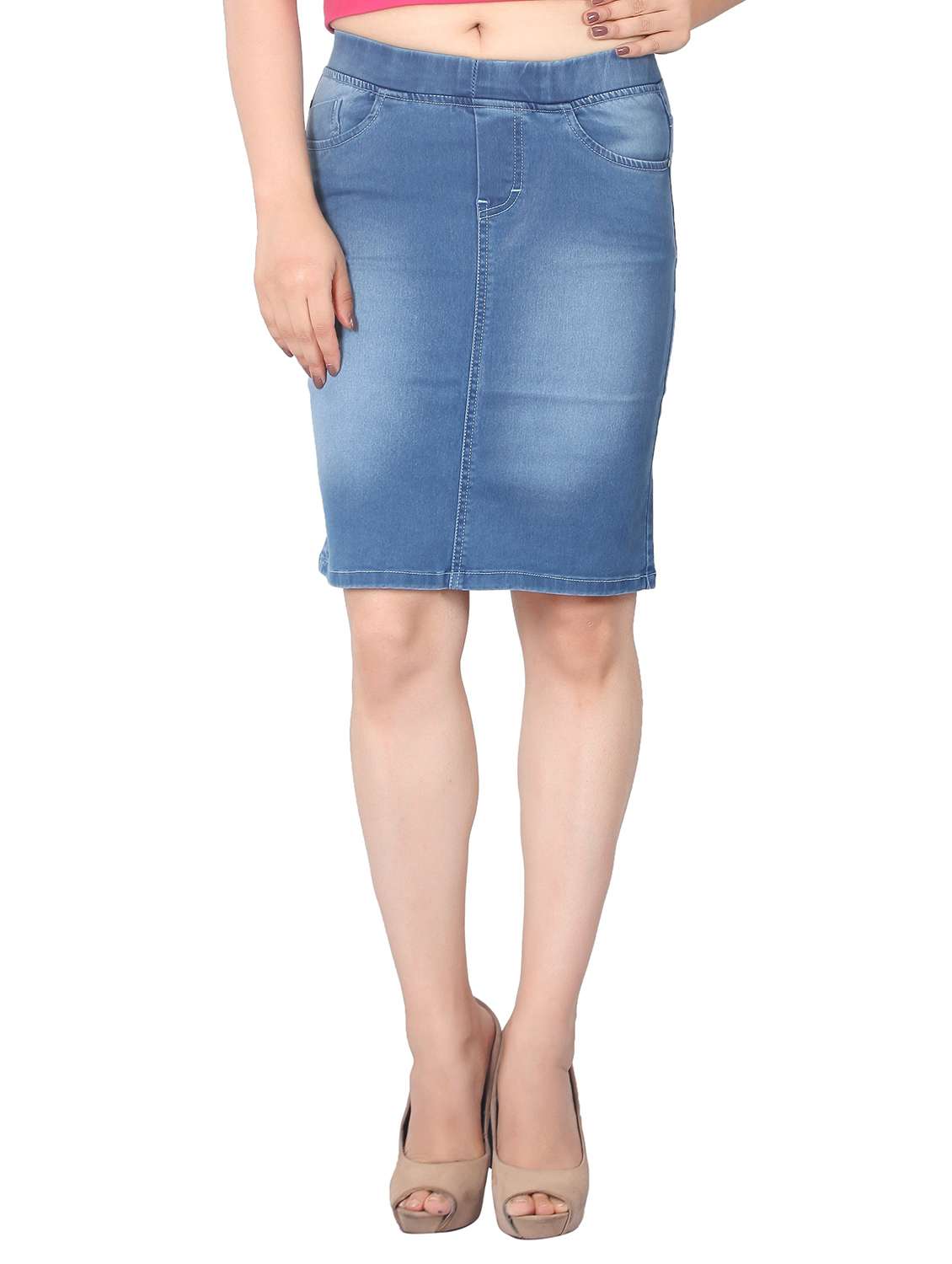 mid rise solid pencil skirt - 15110030 -  Zoom Image - 0