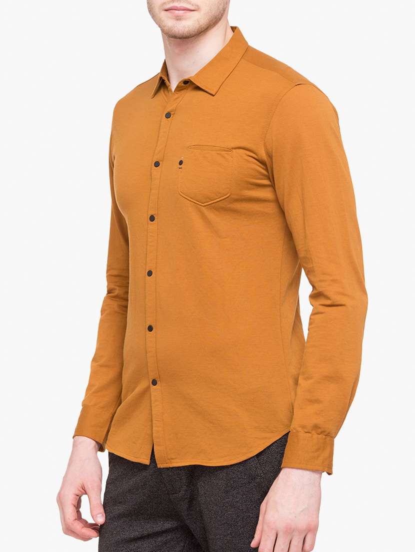 orange cotton blend casual shirt - 15113400 -  Standard Image - 1