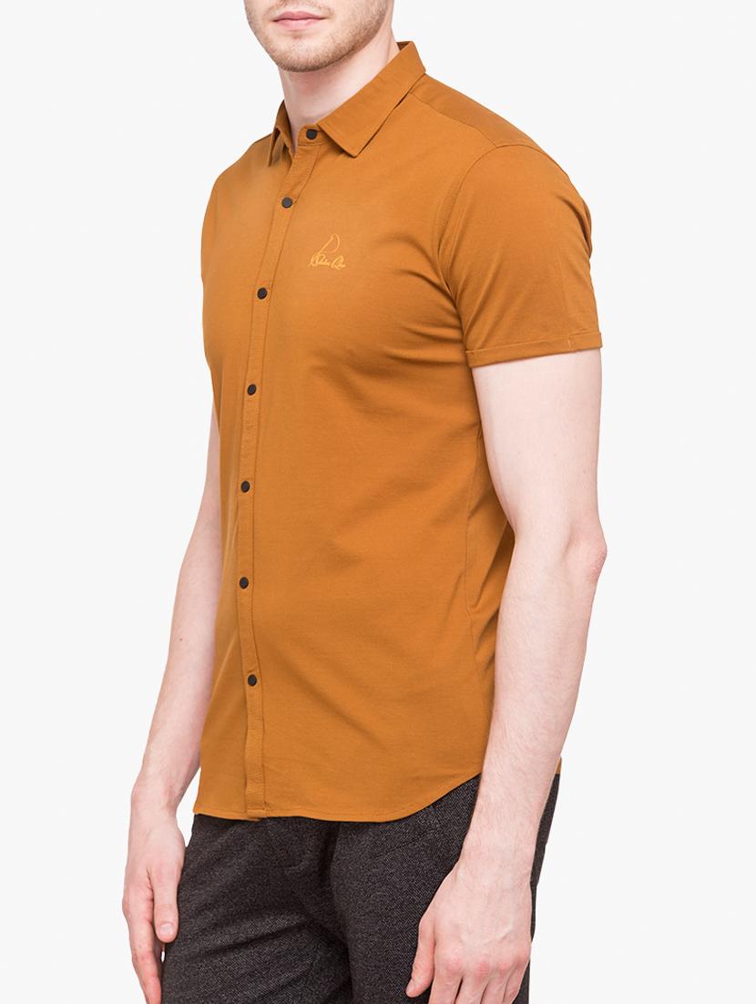 orange cotton blend casual shirt - 15113404 - Standard Image - 1