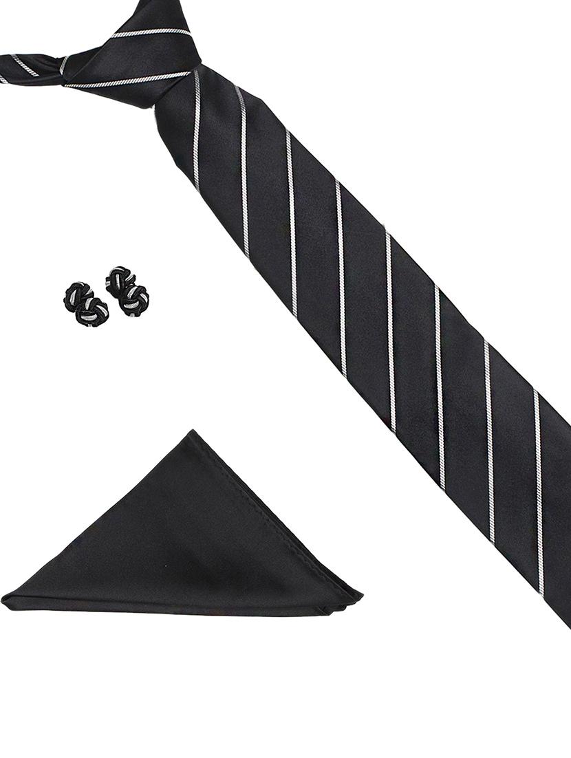 black micro fiber tie - 15114587 - Standard Image - 1