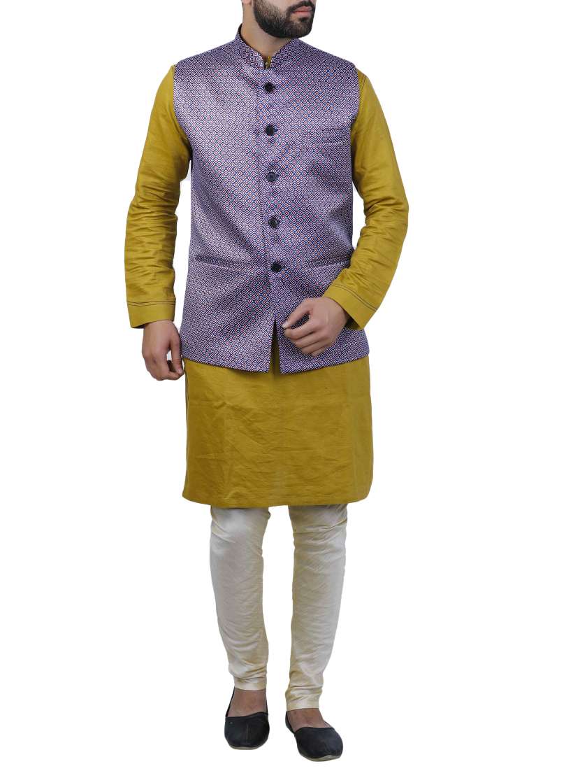 purple silk nehru jacket