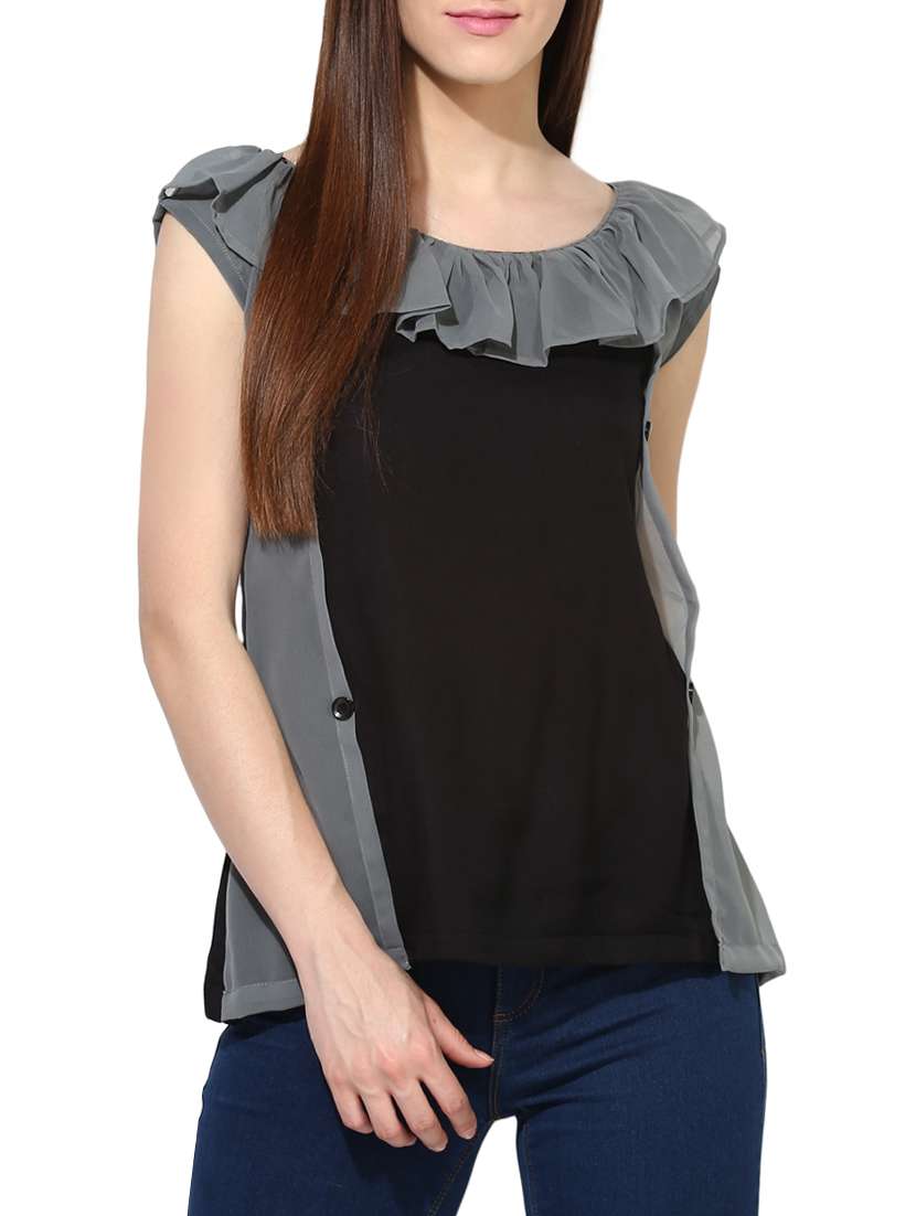 solid black rayon top