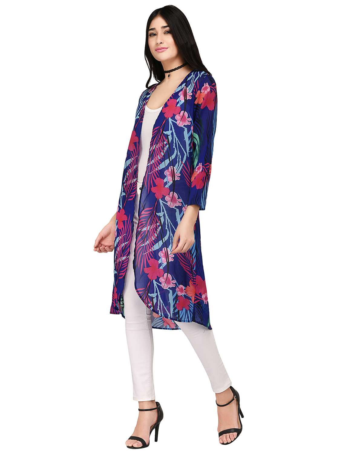 blue printed shrug - 15123573 -  Standard Image - 1