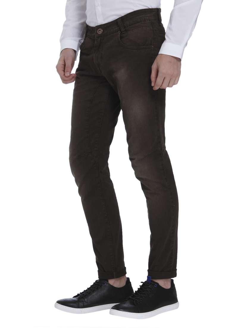 brown cotton washed jeans - 15124448 -  Standard Image - 1