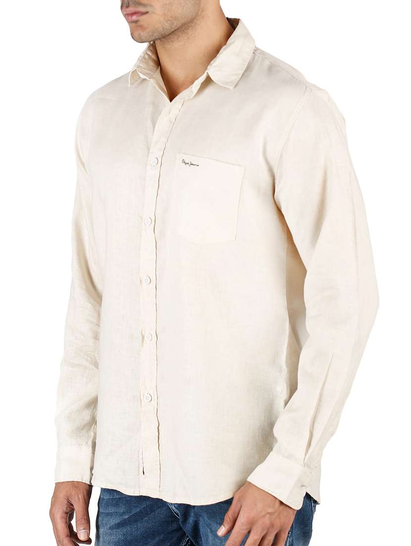 beige cotton casual shirt - 15124510 -  Standard Image - 1