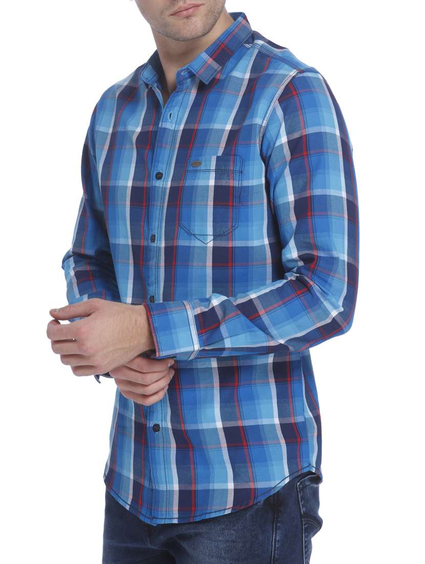 blue cotton casual shirt - 15124520 -  Standard Image - 1