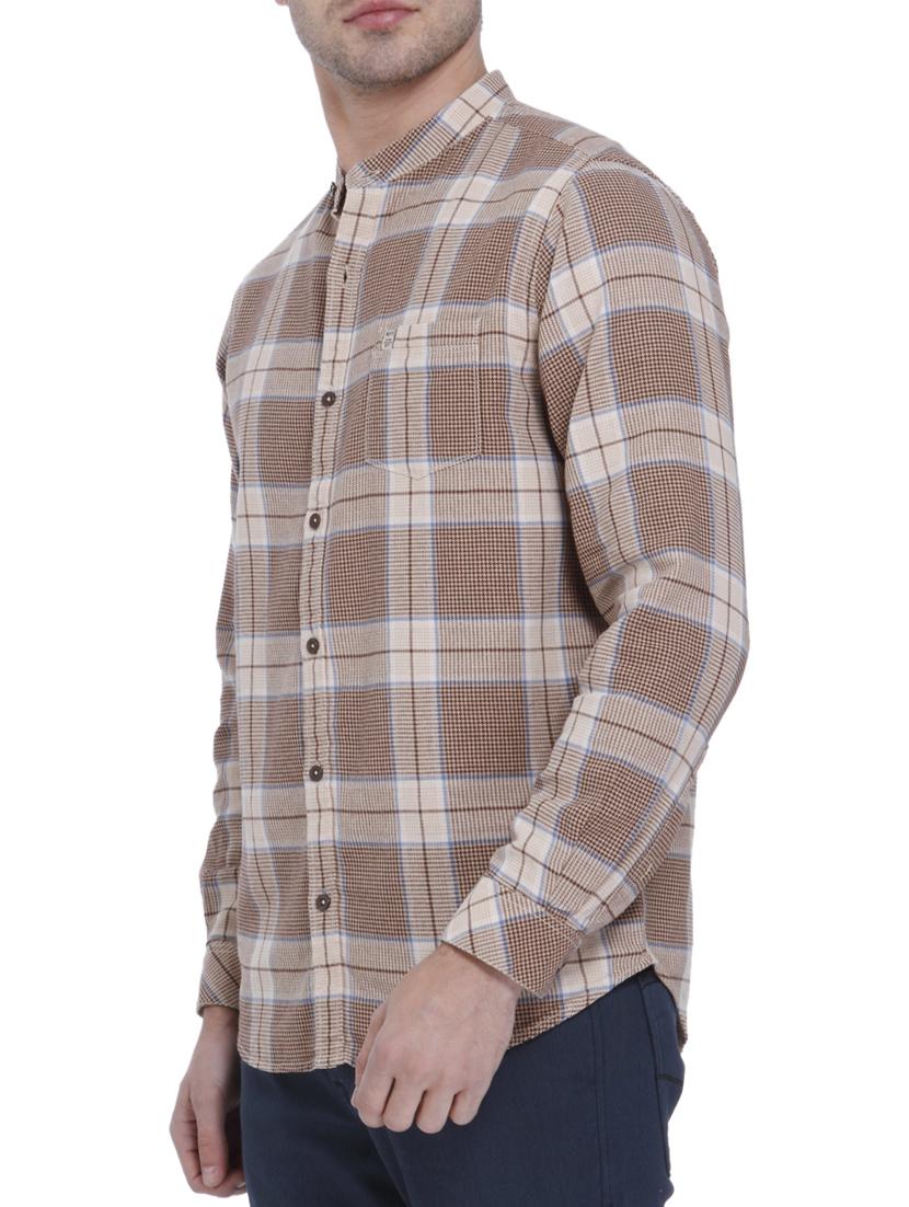 brown cotton casual shirt - 15124535 - Standard Image - 1