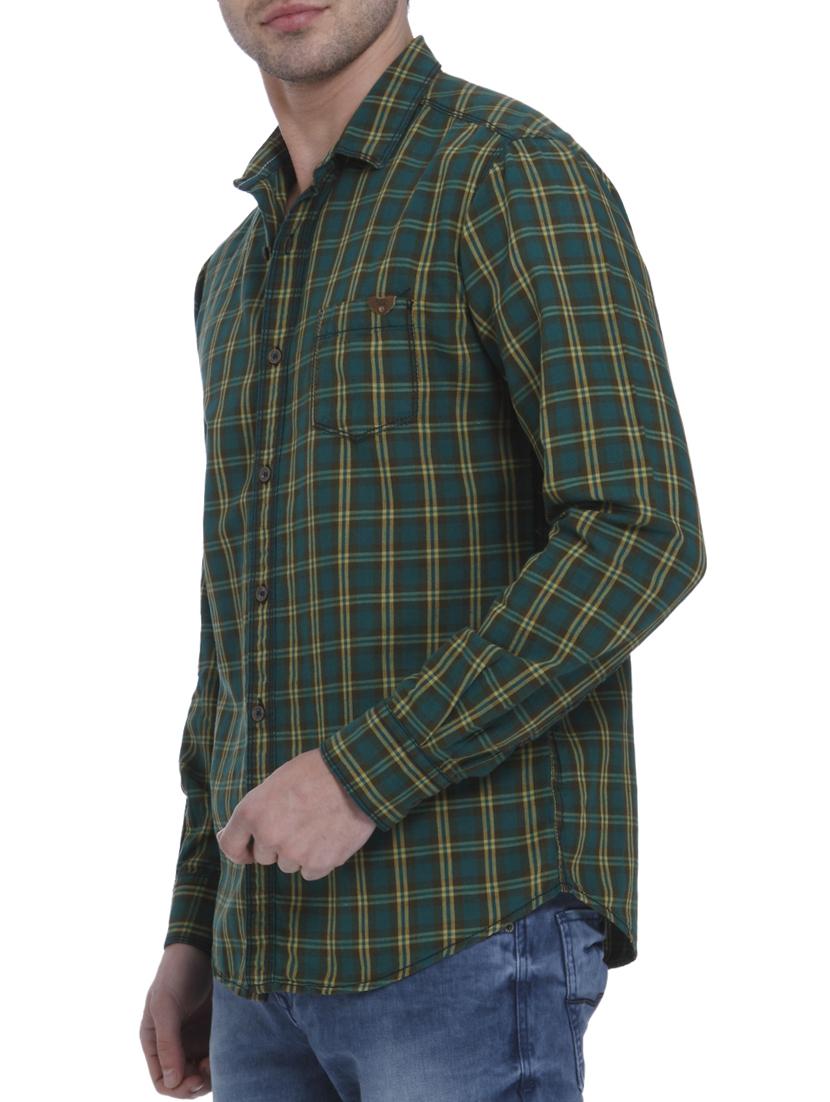 green cotton casual shirt - 15124539 -  Standard Image - 1