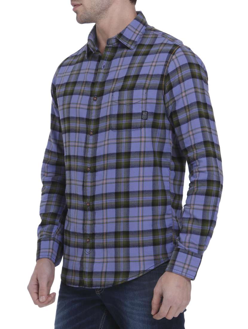 blue cotton casual shirt - 15124545 -  Standard Image - 1