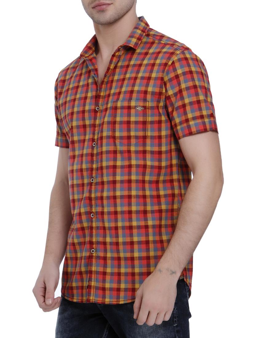 red cotton casual shirt - 15124547 - Standard Image - 1