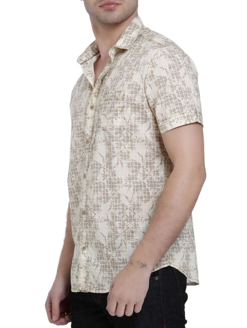 beige cotton casual shirt - 15124551 -  Standard Image - 1