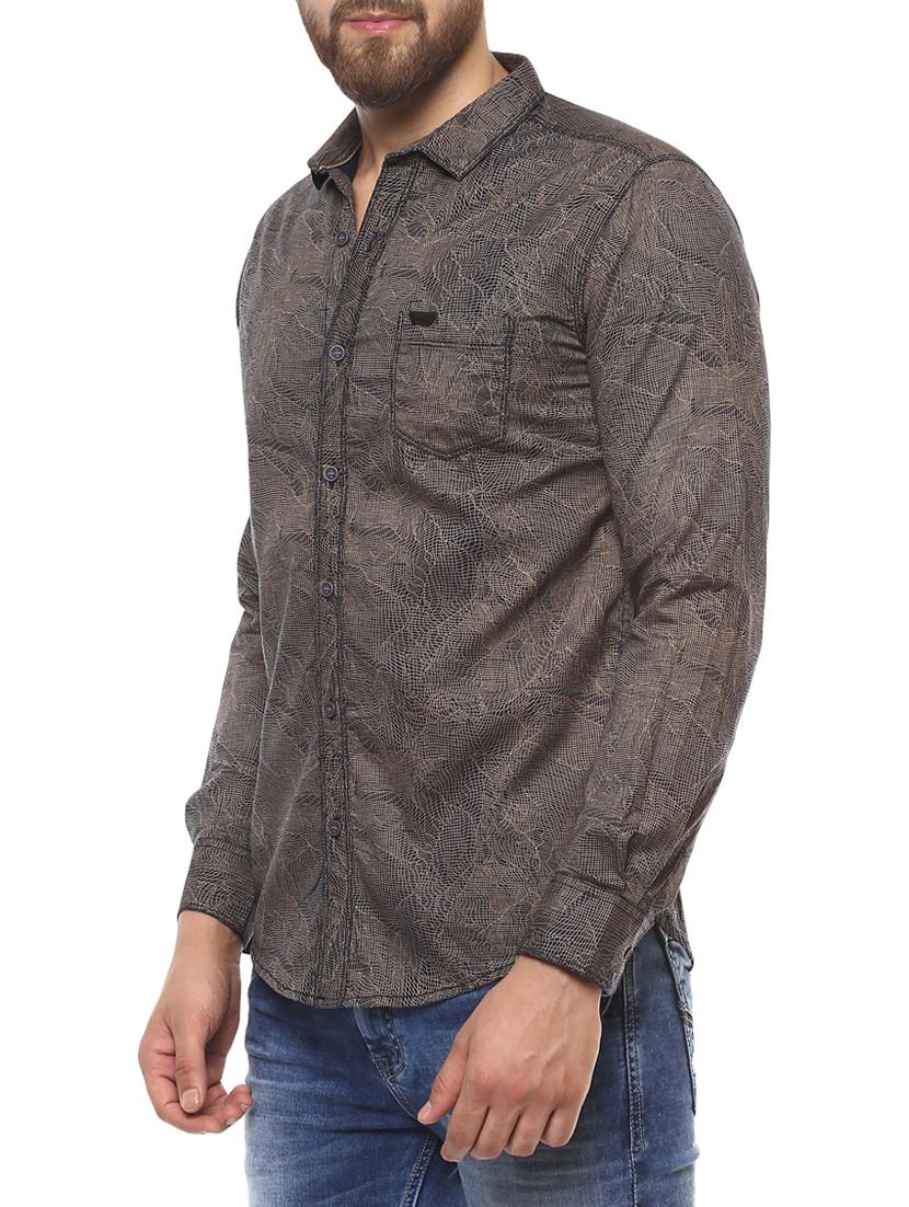 brown cotton casual shirt - 15124555 -  Standard Image - 1