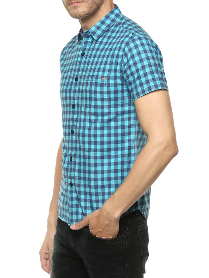 blue cotton casual shirt - 15124635 -  Standard Image - 1