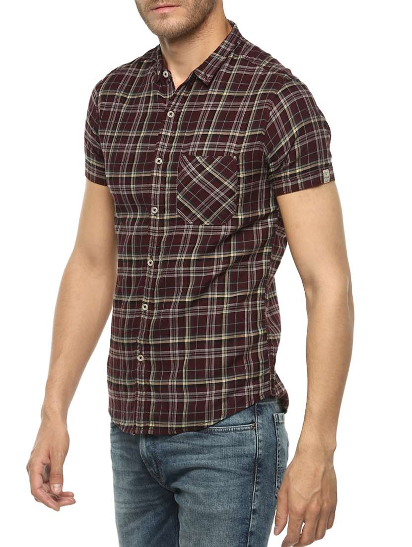 brown cotton casual shirt - 15124638 -  Standard Image - 1