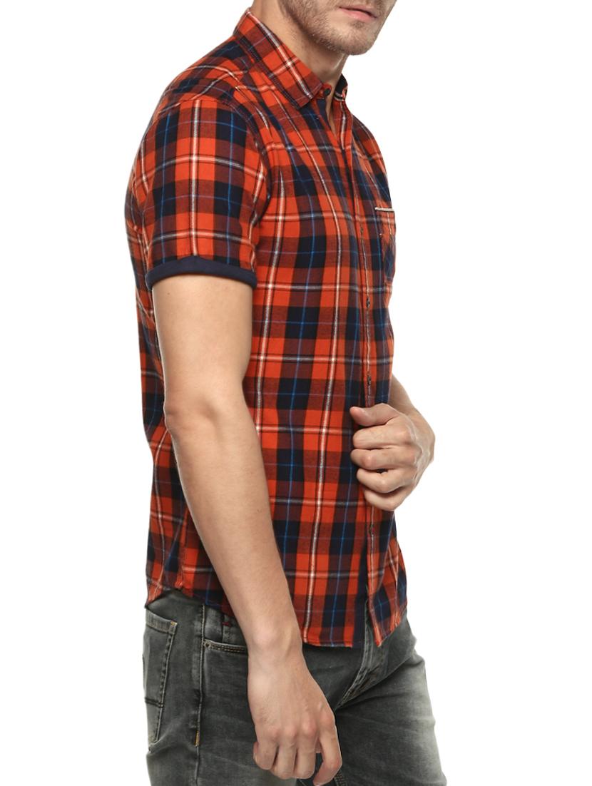 orange cotton casual shirt - 15124639 - Standard Image - 1