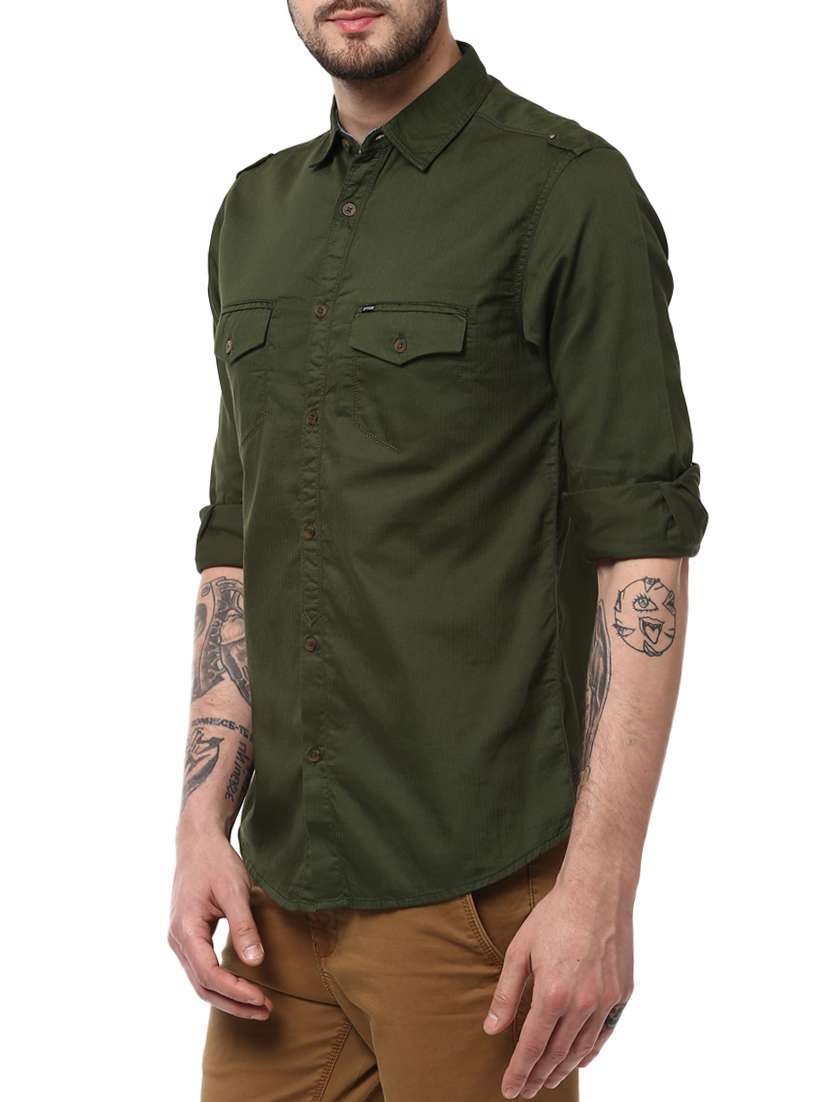 green cotton short kurta - 15124650 - Standard Image - 1