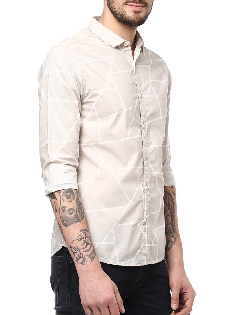 beige cotton casual shirt - 15124671 -  Standard Image - 1