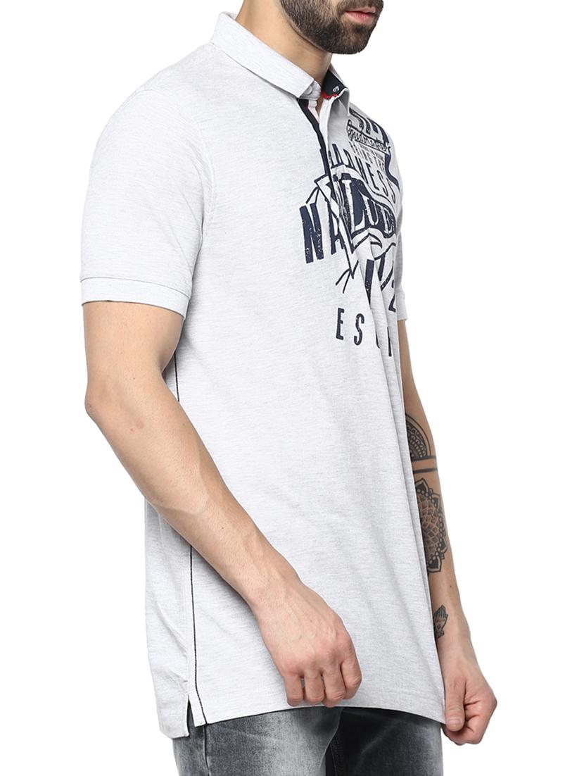 grey cotton chest print t-shirt - 15124757 -  Standard Image - 1