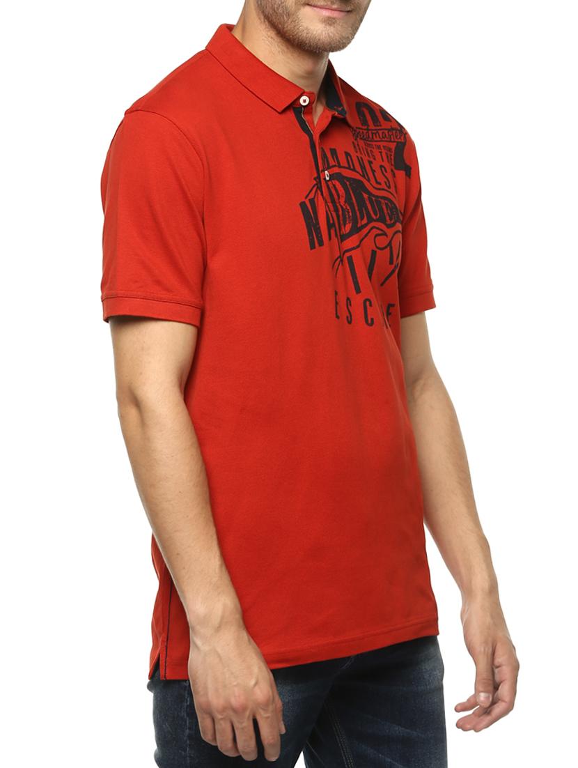 orange cotton chest print t-shirt - 15124758 -  Standard Image - 1