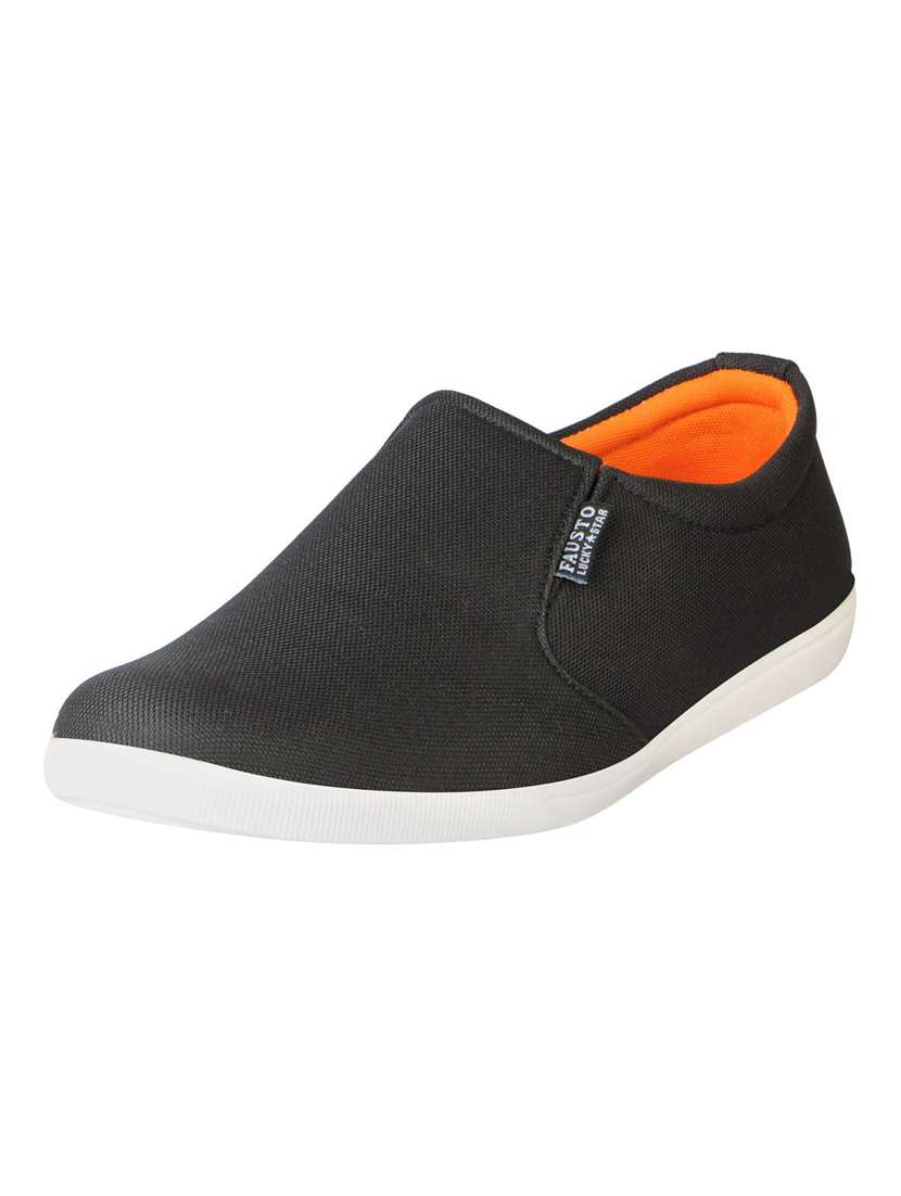 black canvas casual slipon