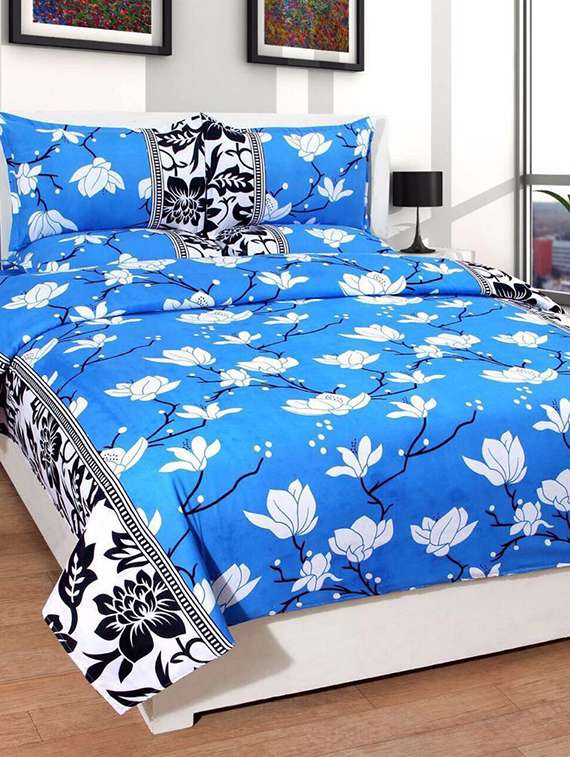 polycotton double bedsheet with 2 pillow covers