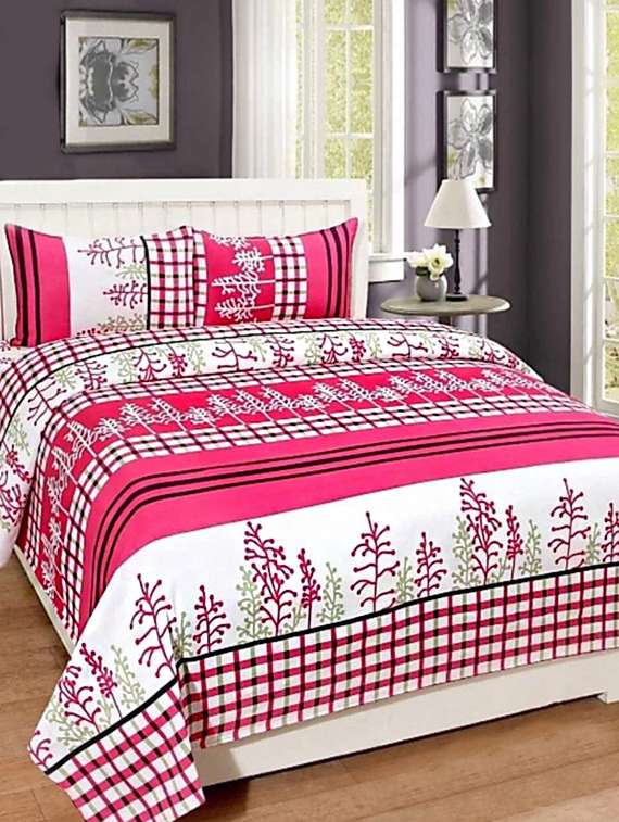 polycotton double bedsheet with 2 pillow covers