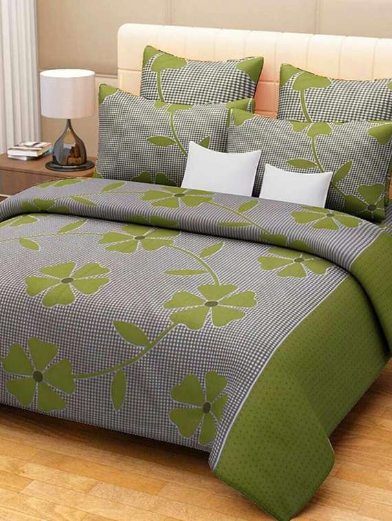 polycotton double bedsheet with 2 pillow covers