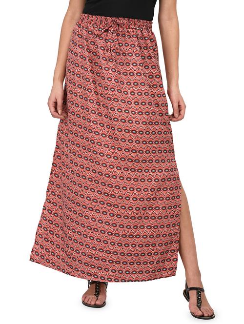 red printed maxi skirt - 15128212 - Standard Image - 0