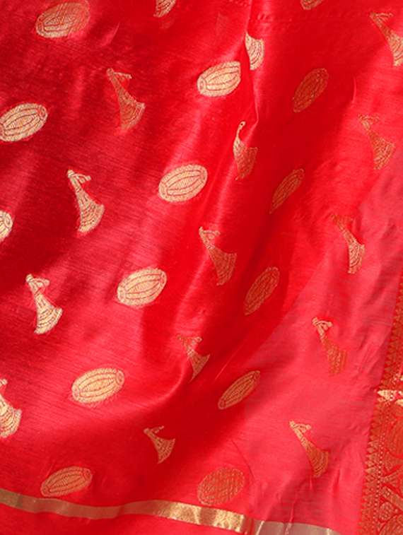 red chanderi dupatta - 15128322 - Standard Image - 1