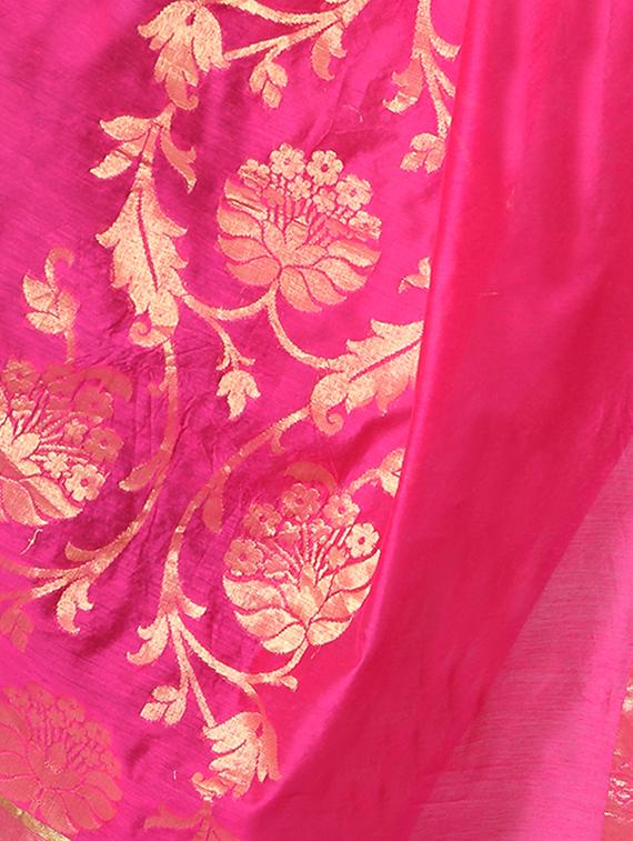 pink chanderi dupatta - 15128341 - Standard Image - 1